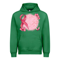 Emerald customized breast cancer ribbon and background Urban Hoodie - MaliasSmallBusiness