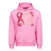 Fuchsia Pink customized breast cancer ribbon and background Urban Hoodie - MaliasSmallBusiness