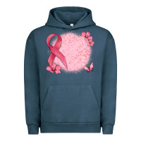 Pigment Midnight Navy customized breast cancer ribbon and background Urban Hoodie - MaliasSmallBusiness