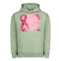 Pigment Oil Green customized breast cancer ribbon and background Urban Hoodie - MaliasSmallBusiness