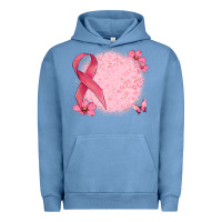 Pigment Pebble Blue customized breast cancer ribbon and background Urban Hoodie - MaliasSmallBusiness