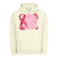 Pigment Pistachio customized breast cancer ribbon and background Urban Hoodie - MaliasSmallBusiness