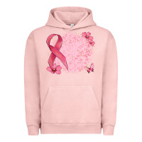 Pigment Salmon customized breast cancer ribbon and background Urban Hoodie - MaliasSmallBusiness