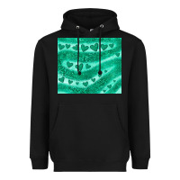 Black green glitter heart Heavyweight Hoodie - JahusDesignShop