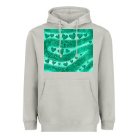 Green Glitter Heart Heavyweight Hoodie | Teevron