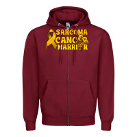 Burgundy Sarcoma Cancer Warrior Zipper Hoodie - texasbilliewilder