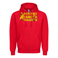 Red Sarcoma Cancer Warrior Zipper Hoodie - texasbilliewilder