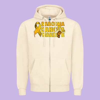 Sarcoma Cancer Warrior Zipper Hoodie Designed By Texasbilliewilder