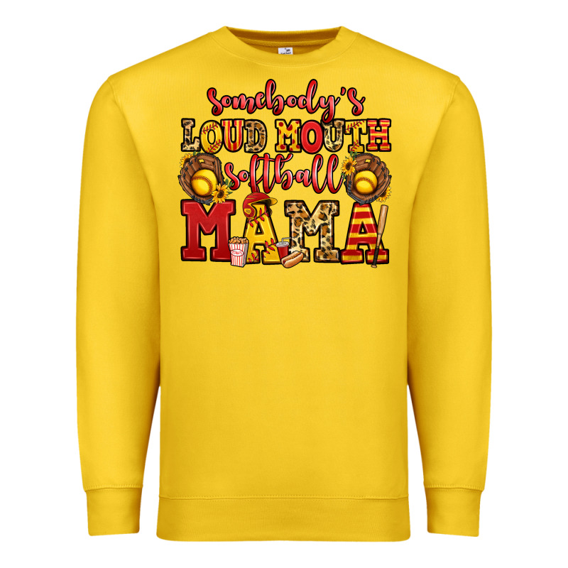 Somebody's Loud Mouth Softball Mama Premium Sweatshirt by Jasminsmagicworld | Teevron
