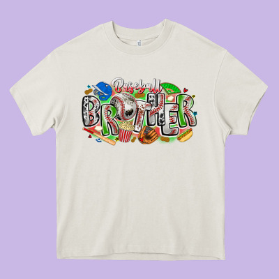 Baseball Brother Heavy Core Tee Designed By Cowhidedigitalart