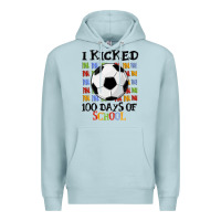 Blue Mist i kicked 100 days of school Premium Hoodie - MaliasSmallBusiness