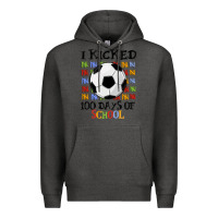 Charcoal Heather i kicked 100 days of school Premium Hoodie - MaliasSmallBusiness