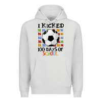 Dove Grey i kicked 100 days of school Premium Hoodie - MaliasSmallBusiness