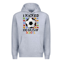 Heather Grey i kicked 100 days of school Premium Hoodie - MaliasSmallBusiness