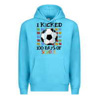 Ocean Blue i kicked 100 days of school Premium Hoodie - MaliasSmallBusiness