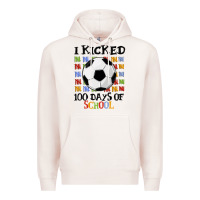 Pale Pink i kicked 100 days of school Premium Hoodie - MaliasSmallBusiness