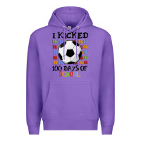 Purple i kicked 100 days of school Premium Hoodie - MaliasSmallBusiness