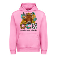 Fuchsia Pink obsessive cow disorder Urban Hoodie - NancyCooperArtShop