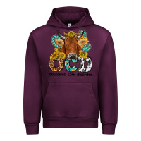 Mauve Wine obsessive cow disorder Urban Hoodie - NancyCooperArtShop