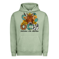 Pigment Oil Green obsessive cow disorder Urban Hoodie - NancyCooperArtShop