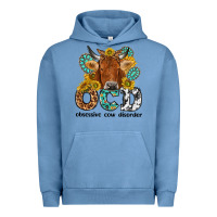 Pigment Pebble Blue obsessive cow disorder Urban Hoodie - NancyCooperArtShop