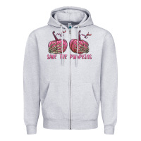 Heather Grey Save The Pumpkins Zipper Hoodie - texasbilliewilder