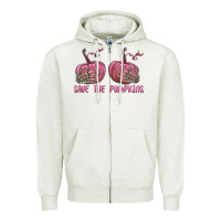 Oatmeal Heather Save The Pumpkins Zipper Hoodie - texasbilliewilder