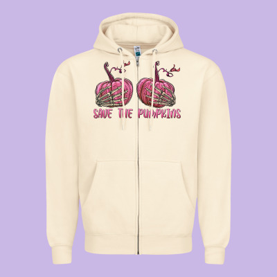 Save The Pumpkins Zipper Hoodie Designed By Texasbilliewilder