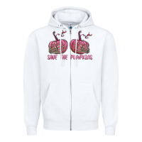 White Save The Pumpkins Zipper Hoodie - texasbilliewilder