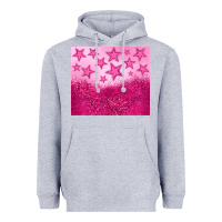 Heather Grey pink glitter star Heavyweight Hoodie - JahusDesignShop
