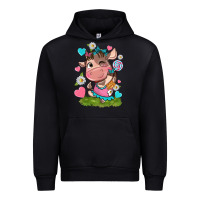 Black little cute cow Urban Hoodie - NancyCooperArtShop