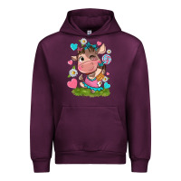 Mauve Wine little cute cow Urban Hoodie - NancyCooperArtShop