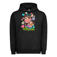 Pigment Black little cute cow Urban Hoodie - NancyCooperArtShop