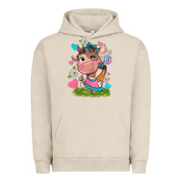 Pigment French Oak little cute cow Urban Hoodie - NancyCooperArtShop