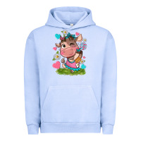 Pigment Grape Ice little cute cow Urban Hoodie - NancyCooperArtShop