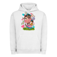 Pigment Lunar Rock little cute cow Urban Hoodie - NancyCooperArtShop