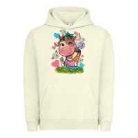 Pigment Pistachio little cute cow Urban Hoodie - NancyCooperArtShop