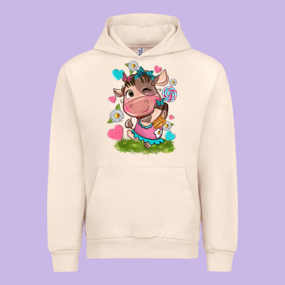 Little Cute Cow Urban Hoodie Designed By Nancycooperartshop