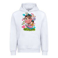 White little cute cow Urban Hoodie - NancyCooperArtShop