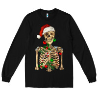 Black Christmas Skeleton Long Sleeve Tee - RanaPortraitStore