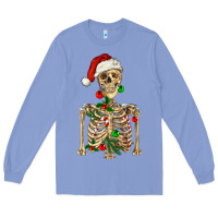 Colony Blue Christmas Skeleton Long Sleeve Tee - RanaPortraitStore