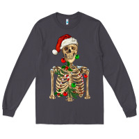 Smoke Christmas Skeleton Long Sleeve Tee - RanaPortraitStore