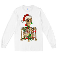 White Christmas Skeleton Long Sleeve Tee - RanaPortraitStore