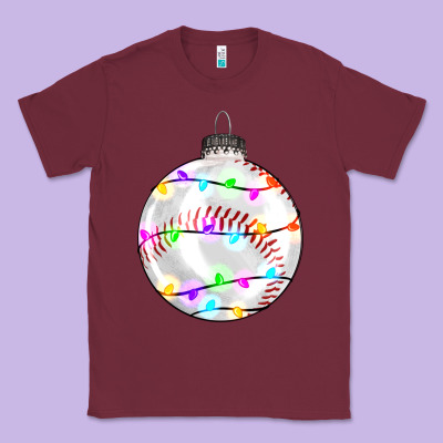 Christmas Baseball Classic Tee Designed By Ranaportraitstore