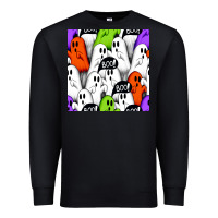 Black boo ghosts seamless pattern Premium Sweatshirt - BundleAndBundleShop