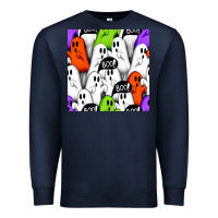 Navy boo ghosts seamless pattern Premium Sweatshirt - BundleAndBundleShop