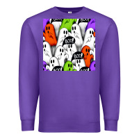 Purple boo ghosts seamless pattern Premium Sweatshirt - BundleAndBundleShop