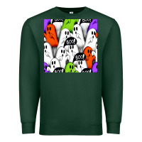 Sports Green boo ghosts seamless pattern Premium Sweatshirt - BundleAndBundleShop