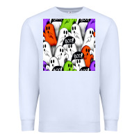 White boo ghosts seamless pattern Premium Sweatshirt - BundleAndBundleShop