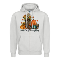 Dove Grey pumpkin spice everything Zipper Hoodie - RanaPortraitStore